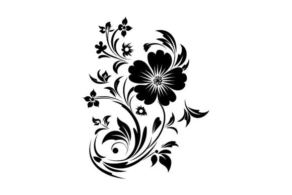 Download Corner Decoration Flowers Silhouette - Lower Collection