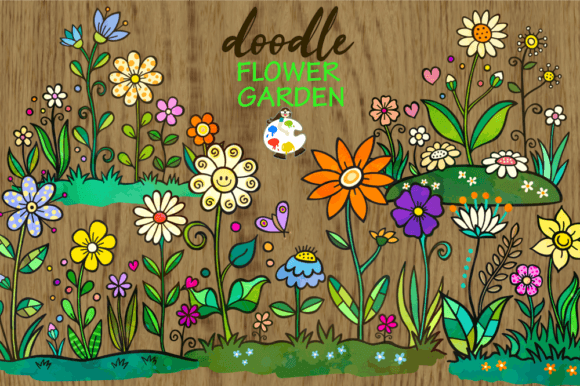 Download Doodle Flower Garden Design Elements - Design Collection