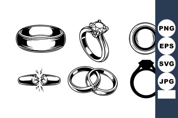 Download Wedding Rings Vector Set with Engagement - Set Collection