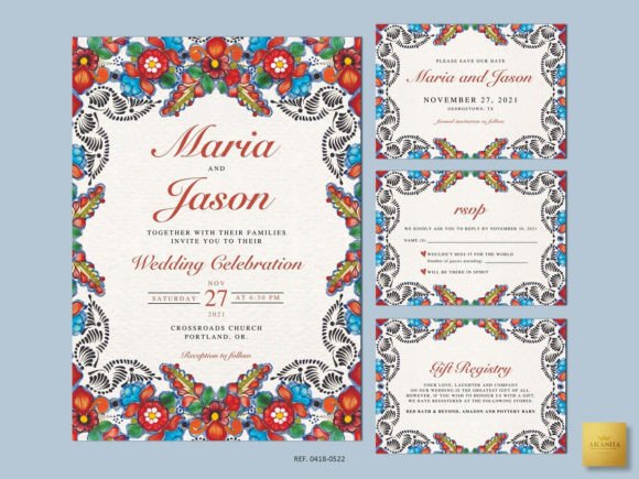 Download Mexican Theme Wedding Set 12 Templates - Set Collection