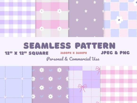Download Purple Pink Seamless Pattern Flower Bow - Lower Collection
